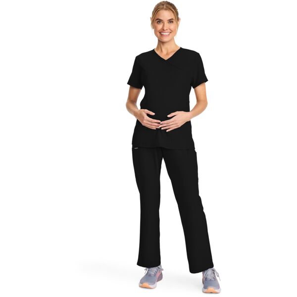 Maternity Mock Wrap V-Neck Top Thumbnail