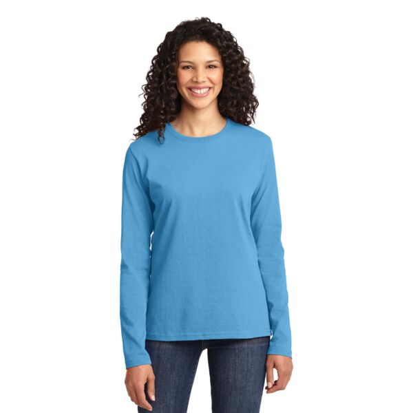 Ladies Long Sleeve 5.4 oz 100% Cotton T Shirt Thumbnail