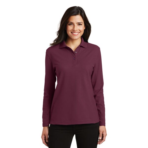 Ladies Long Sleeve Silk Touch™ Polo Thumbnail